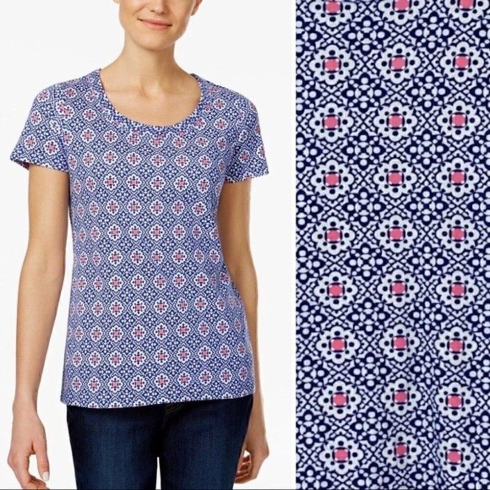 Charter Club Size 2X Blue Perfectly Soft Pima Cotton Women’s Top